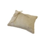 Coussin d'alliances toile avec lien corde 13 cm