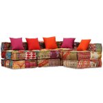 Coussins canap� de sol poufs modulaire chaise longue 4 places en tissu patchwork dec021225
