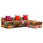 Coussins canap� de sol poufs modulaire chaise longue en tissu 3 places en tissu patchwork dec021227