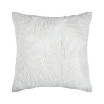 Coussin carr� effet velours avec motif en relief tropical