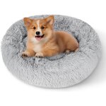 Coussin pour chat, 50 x 30 x 18 cm panier chien, gris clair panier pour chien, donut coussin chat, peluche ...