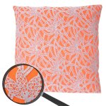 Coussin de d�coration, aspect baroque, coussin avec bourrage, orange, 45x45cm
