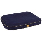 Coussin jerome, navy / cognac, 60 x 40 x 6 cm