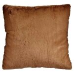 Coussin - non pr�cis� - marron - cuir synth�tique - 60 x 60 cm - texture douce