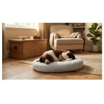 Coussin ovale d�houssable pour chien 56 x 70 cm gris clair
