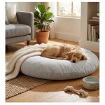 Coussin ovale d�houssable pour chien 66 x 90 cm gris clair