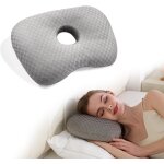 Coussin de piercing avec trou - coussin d'oreille doux pour les personnes dormant sur le c�t�, oreiller ...