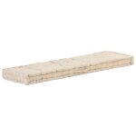 Coussin de plancher de palette coton matelas de sol 120x40x7 cm beige dec021813