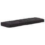 Coussin de plancher de palette coton matelas de sol 120x40x7 cm noir dec021807