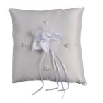 Coussin porte - alliance carr perle blanc