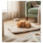 Coussin rectangle pour chien naya 38 x 55 cm beige