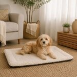 Coussin rectangle pour chien naya 41 x 70 cm beige