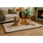 Coussin rectangle pour chien naya 69 x 116 cm beige