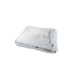 Coussin rectangle en fausse fourrure pour animaux - blanc - l 80 x l 60 cm