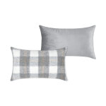 Coussin rectangulaire a carreaux effet laine