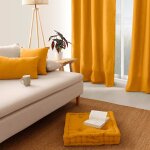 Coussin de sol uni - 50x50cm - coton - moutarde