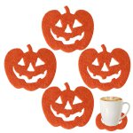 Coussin de tasse de citrouille d'halloween, 4 pices / ensemble, porte - tasse de voiture, sous - verres, ...
