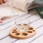 Coussinets en bois de racine de lotus, 1 pice, tampons pour tasse de th, tapis anti - brlure a isolation ...