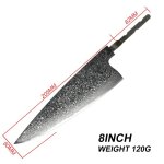 Couteau de chef 8in - grandsharp couteaux de chef japonais, bricolage lame vierge en acier damas vg10 ...