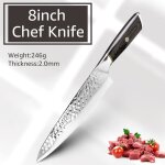 Couteau de chef 8inch - couteau de cuisine de 7 pouces, ustensile chinois 7cr17 440c pour viande santoku ... Couteau de chef 8inch - couteau de cuisine de 7 pouces, ustensile chinois 7cr17 440c pour viande santoku ...