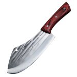 Couteau de coupe - couteau de chef de camping en plein air forg 5cr15mov en acier inoxydable, tranche ...