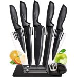 Couteau cuisine avec aiguiseur home hero set - couteaux de cuisine professionnelle en acier inoxydable ...