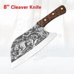 Couteaux de cuisine chinois couperet a viande forg, couteau de chef de boucher en acier inoxydable 5cr15 ...