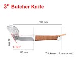 Couteaux de cuisine chinois couperet a viande forg, couteau de chef de boucher en acier inoxydable 5cr15 ...