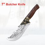 Couteaux de cuisine chinois couperet a viande forg, couteau de chef de boucher en acier inoxydable 5cr15 ...