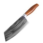 Couteau de cuisine - couteau de cuisine a motif laser, damas, ustensile de chef de poule japonais, ensemble ...