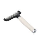 Couteau eplucheur pour fromages en inox blanc amande et noir
