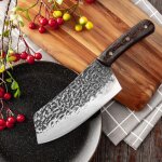 Couteau forg - couteau forg de 7 pouces, ustensile de cuisine fait a la main, chef chinois pour trancher ...