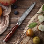 Couteau a fruits en acier inoxydable, couteau universel de 5 pouces, damas couteau a fruits en acier ...