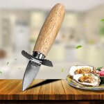 Couteau a fruits de mer portable en acier inoxydable, avec manche en bois, couteaux a hutres, a tranchant, ...