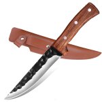 Couteau avec de la gaine - couteau a désosser professionnel de cuisine forgé de 6. 5 pouces, outil de ... Couteau avec de la gaine - couteau a désosser professionnel de cuisine forgé de 6. 5 pouces, outil de ...