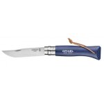Couteau opinel n08 baroudeur bleu fon inox, 8. 5 cm