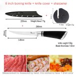 Couteau de pche en acier inoxydable, outil de cuisine pour dcoupe d'os, de viande, de poisson ou de ...