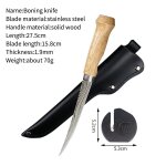 Couteau de pche en acier inoxydable, outil de cuisine pour dcoupe d'os, de viande, de poisson ou de ...