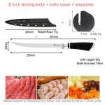Couteau de pche en acier inoxydable, outil de cuisine pour dcoupe d'os, de viande, de poisson ou de ...