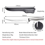 Couteau de pche en acier inoxydable, outil de cuisine pour dcoupe d'os, de viande, de poisson ou de ...