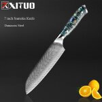 Couteau santoku de 7 pouces - xituo ensemble de couteaux japonais de cuisine professionnelle, couteau ... Couteau santoku de 7 pouces - xituo ensemble de couteaux japonais de cuisine professionnelle, couteau ...