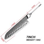 Couteau santoku - grandsharp couteaux de chef japonais, bricolage lame vierge en acier damas vg10 couteaux ...