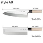Couteau sashimi japonais pour le saumon, ustensile professionnel pour couper la viande de poisson cru, ...