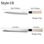 Couteau sashimi japonais pour le saumon, ustensile professionnel pour couper la viande de poisson cru, ... Couteau sashimi japonais pour le saumon, ustensile professionnel pour couper la viande de poisson cru, ...