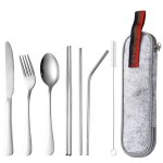 Couverts en acier inoxydable, 7 pi�ces, vaisselle occidentale, service de table classique, couteau, fourchette ...