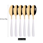 Couverts en acier inoxydable couleur or blanc 6 / 24 pices coutellerie couteau a steak fourchette cuillre ...