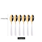 Couverts en acier inoxydable couleur or blanc 6 / 24 pices coutellerie couteau a steak fourchette cuillre ...