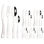 Couverts en acier inoxydable couleur or blanc 6 / 24 pices coutellerie couteau a steak fourchette cuillre ...