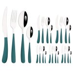 Couverts en acier inoxydable couleur or blanc 6 / 24 pices coutellerie couteau a steak fourchette cuillre ...
