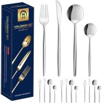 Couverts en argent pour 4 personnes, ensemble de couverts en acier inoxydable de 16 pices comprenant ...